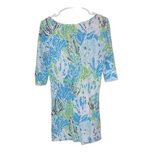 Lilly Pulitzer Dress - Tessa 3/4 Sleeve V- Neck Sz Small Multi Seaweed Samba NWT